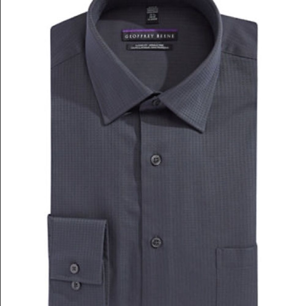 Geoffrey Beene Dobby Dress Shirt-charcoal-15.5-34/35